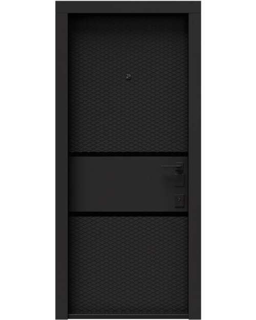 Ușă Exterior DUBAI (Soft touch negru / Alb mat)