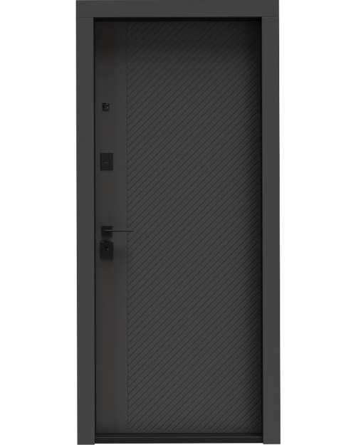 Ușă Exterior Monaco cu Oglinda (Soft touch gri / Alb mat)