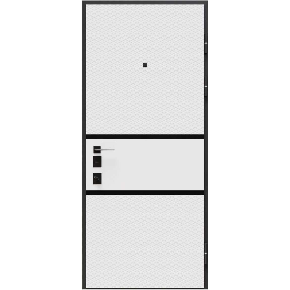 Ușă Exterior DUBAI (Soft touch negru / Alb mat) Ușă Exterior DUBAI (Soft touch negru / Alb mat)